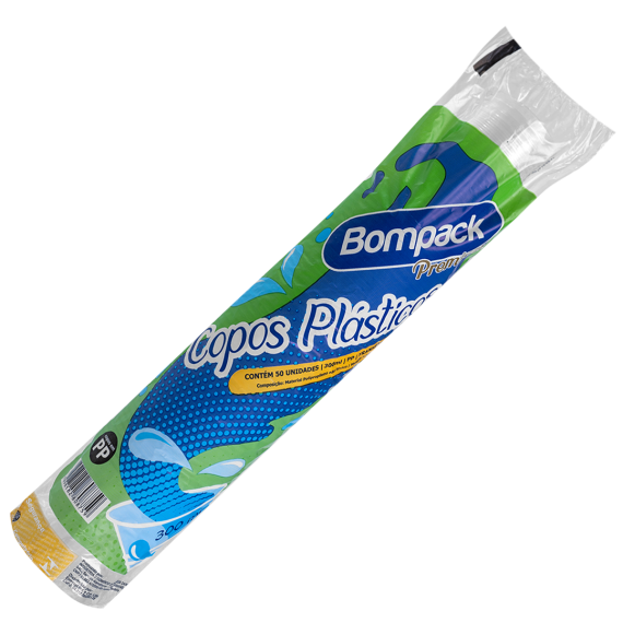 Copos Descartáveis Premium Trasparente Bompack 50x300ml - PT